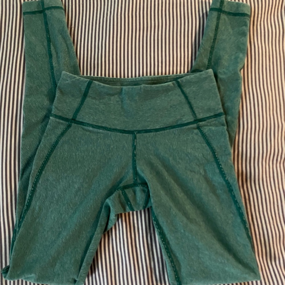 Lululemon Wunder Under Pant Wee Stripe- Heathered Menthol Forage Teal
